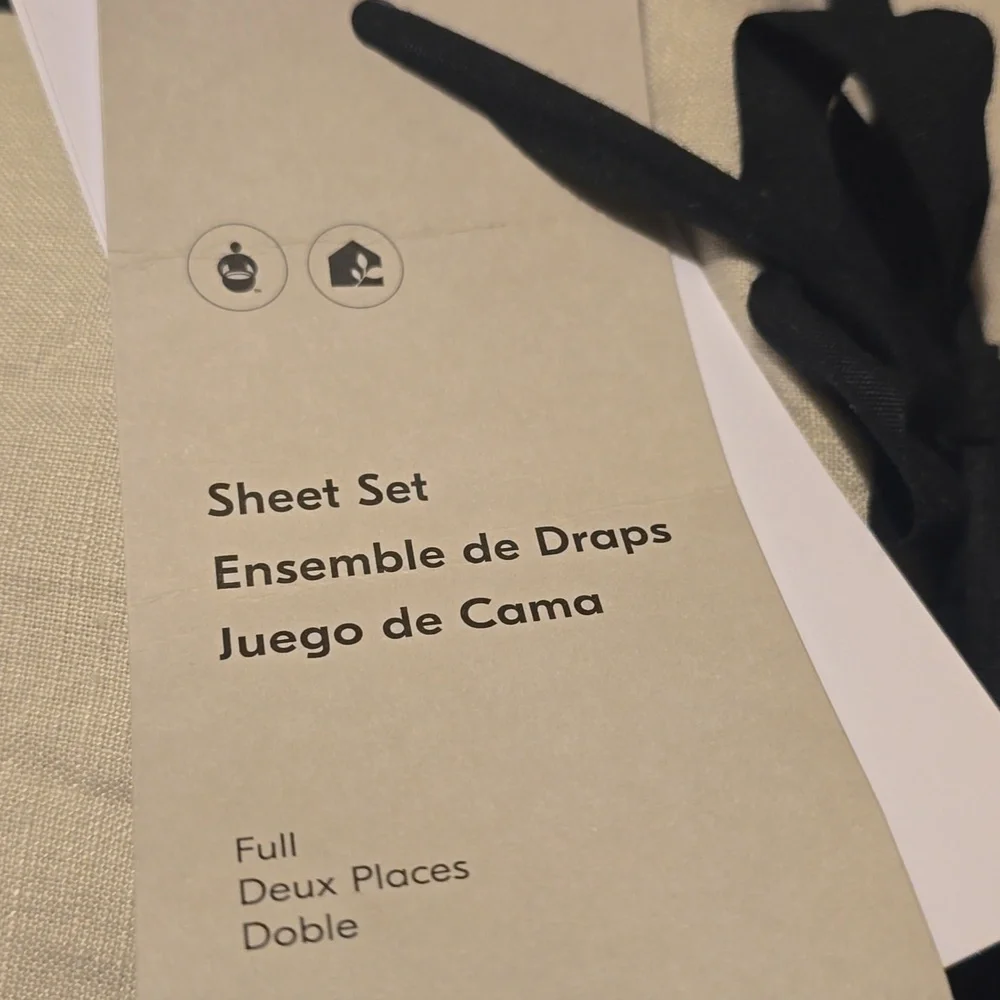 ❤️BUY 2 GET 1 FREE West Elm European Flax Linen Sheet Set,Full,Frost Gray,$269